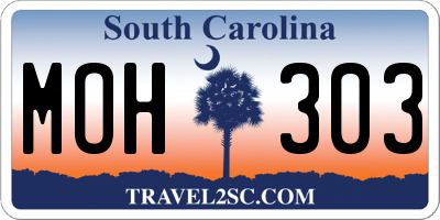 SC license plate MOH303