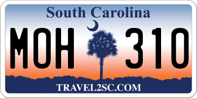 SC license plate MOH310