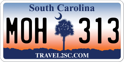 SC license plate MOH313