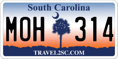SC license plate MOH314