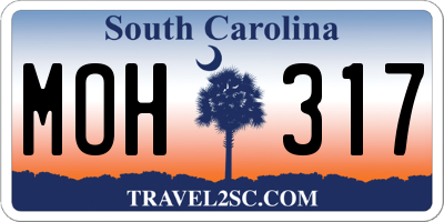 SC license plate MOH317