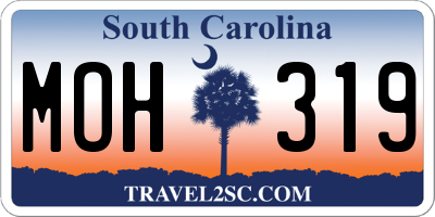 SC license plate MOH319