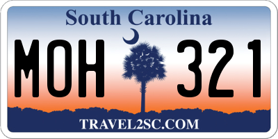 SC license plate MOH321