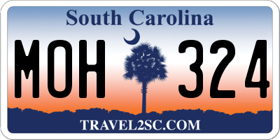 SC license plate MOH324