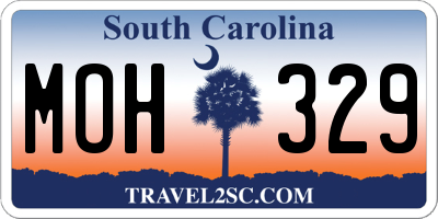 SC license plate MOH329