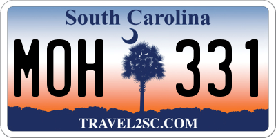 SC license plate MOH331