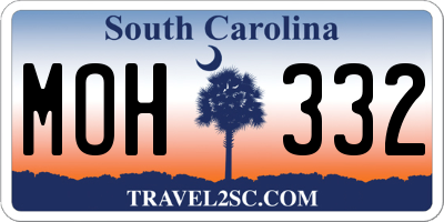 SC license plate MOH332