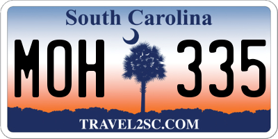 SC license plate MOH335