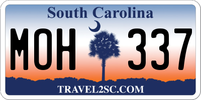 SC license plate MOH337