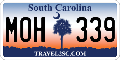 SC license plate MOH339