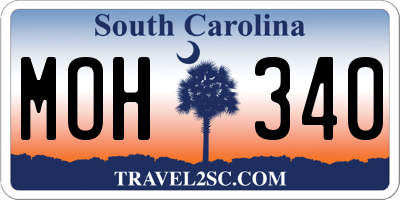 SC license plate MOH340