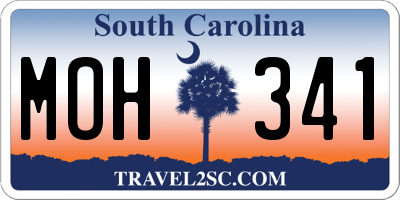 SC license plate MOH341