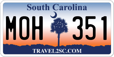 SC license plate MOH351