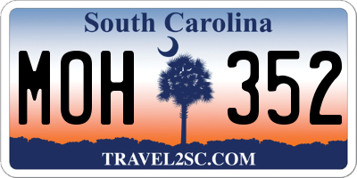 SC license plate MOH352