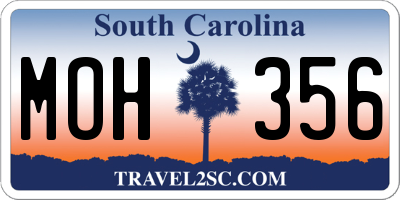 SC license plate MOH356
