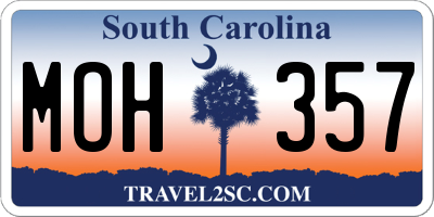 SC license plate MOH357
