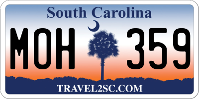 SC license plate MOH359