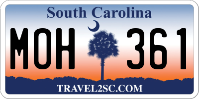 SC license plate MOH361