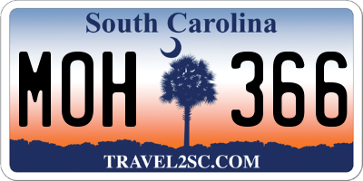 SC license plate MOH366