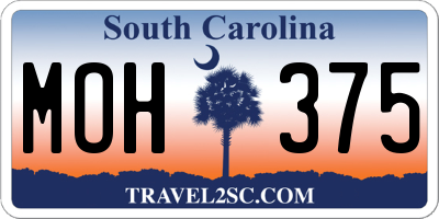 SC license plate MOH375