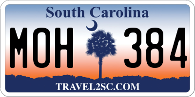 SC license plate MOH384