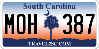 SC license plate MOH387