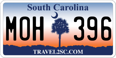SC license plate MOH396