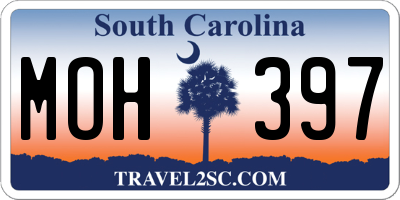SC license plate MOH397