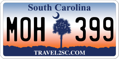 SC license plate MOH399