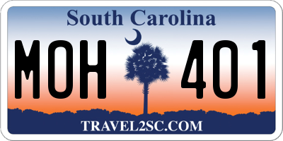 SC license plate MOH401