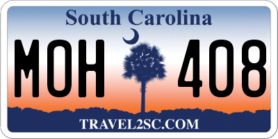 SC license plate MOH408