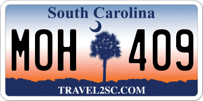 SC license plate MOH409