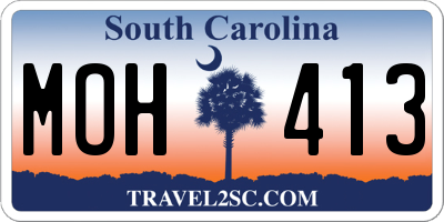SC license plate MOH413