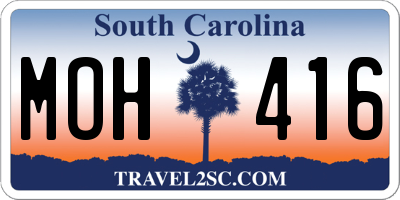 SC license plate MOH416