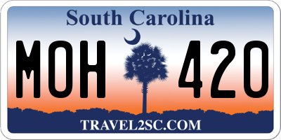 SC license plate MOH420