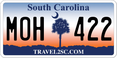 SC license plate MOH422