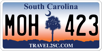 SC license plate MOH423