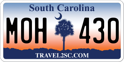 SC license plate MOH430