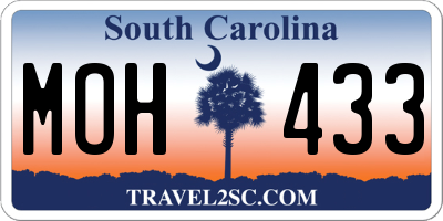 SC license plate MOH433