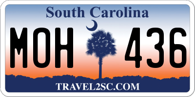 SC license plate MOH436