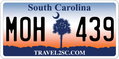 SC license plate MOH439