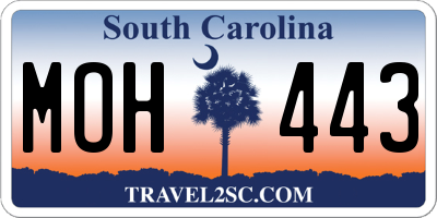 SC license plate MOH443