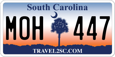 SC license plate MOH447