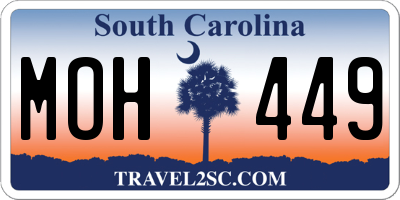 SC license plate MOH449