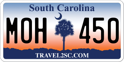 SC license plate MOH450
