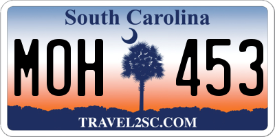 SC license plate MOH453