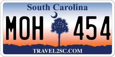 SC license plate MOH454