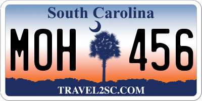 SC license plate MOH456