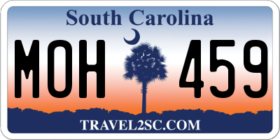 SC license plate MOH459