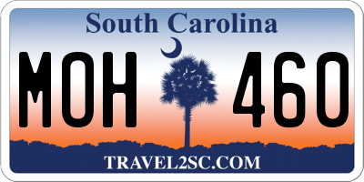 SC license plate MOH460